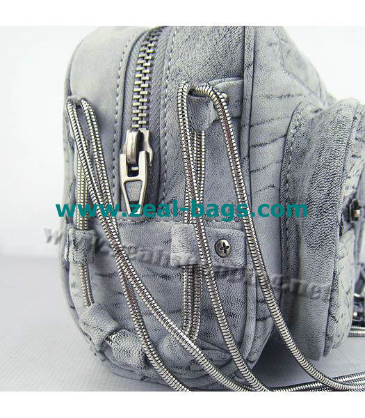 AAA Replica Alexander Wang Brenda Zip Chain Should Bag Grey Lambskin - Click Image to Close